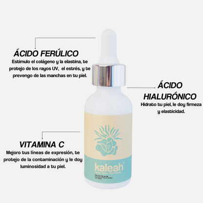 Serum facial de Vitamina C + Ácido ferúlico + Ácido hialurónico